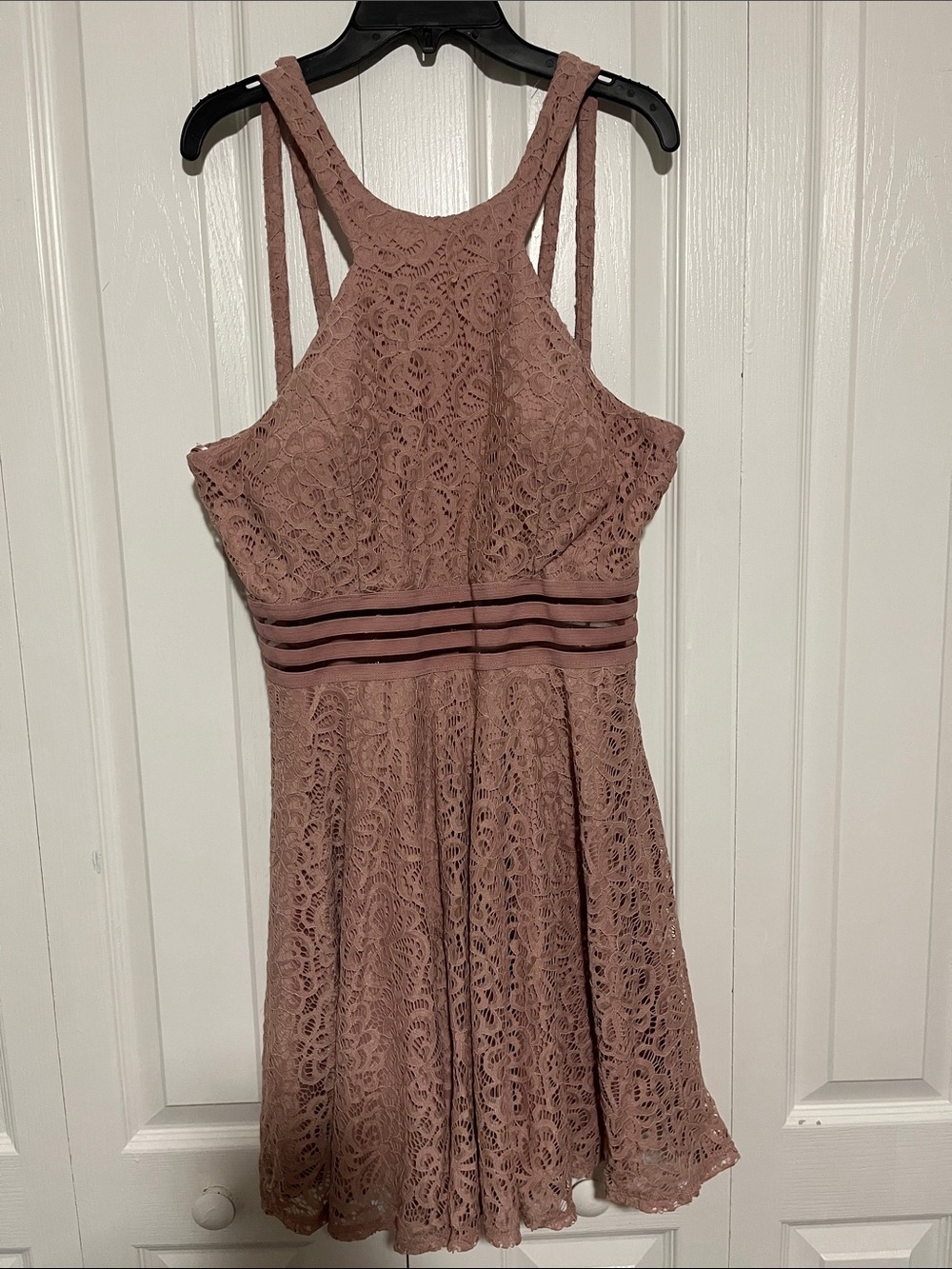 City Studio Dusty Mauve Lace Mini Dress